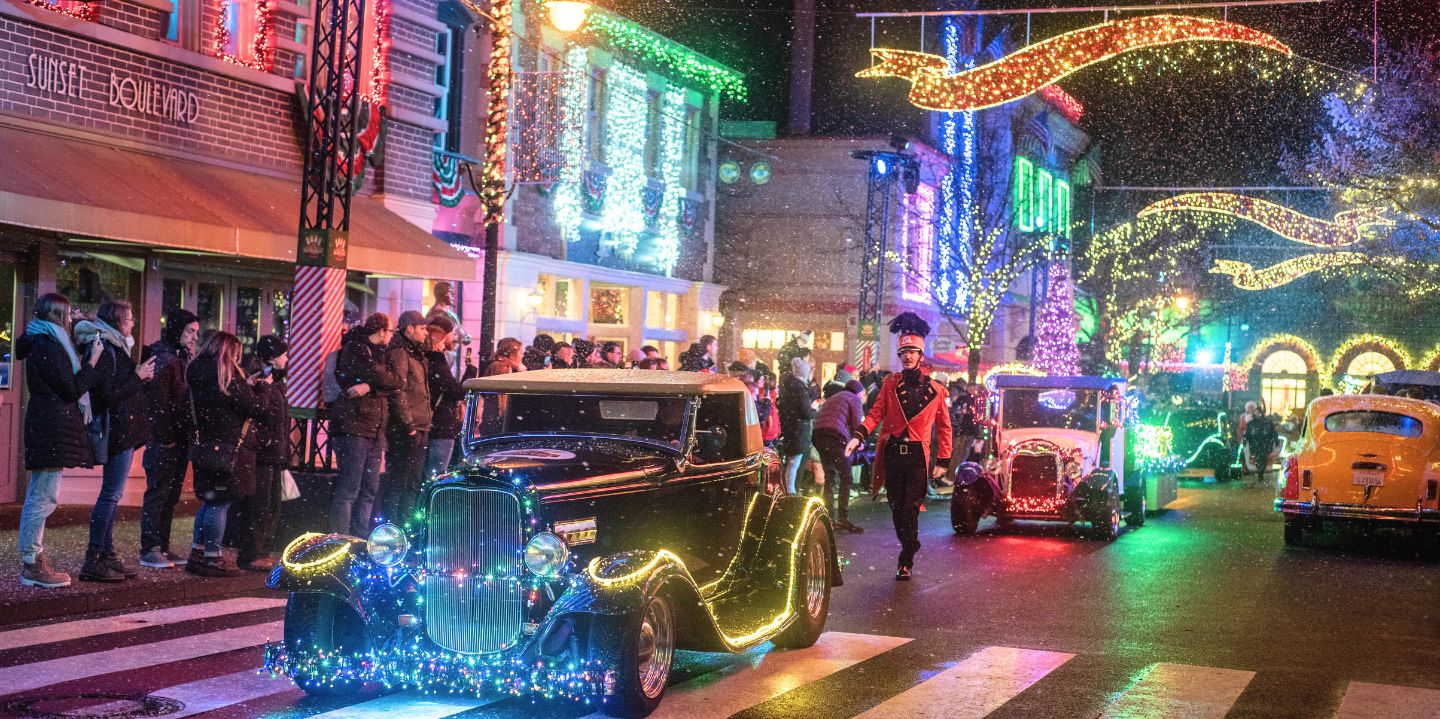 Christmas Show Showgirl in silver dress