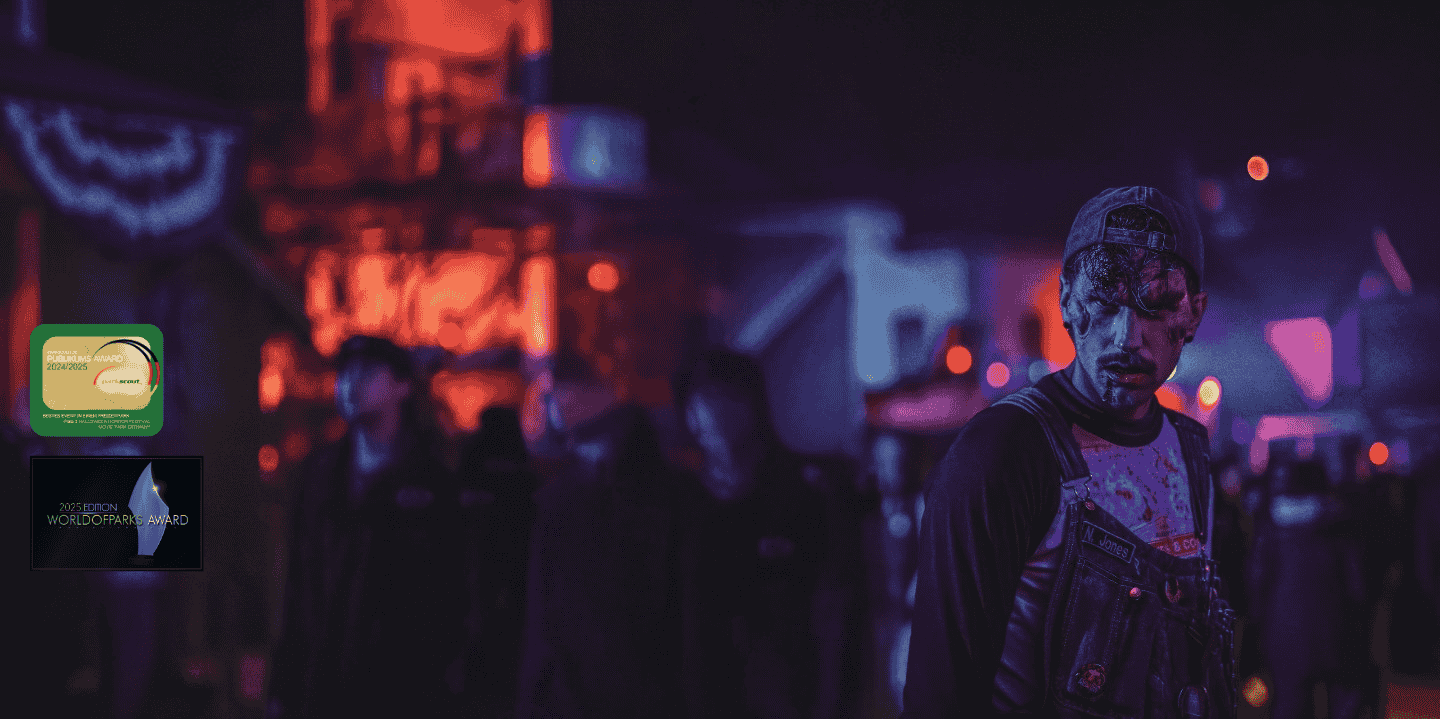 Monster während des Halloween Horror Festivals auf den Straßen