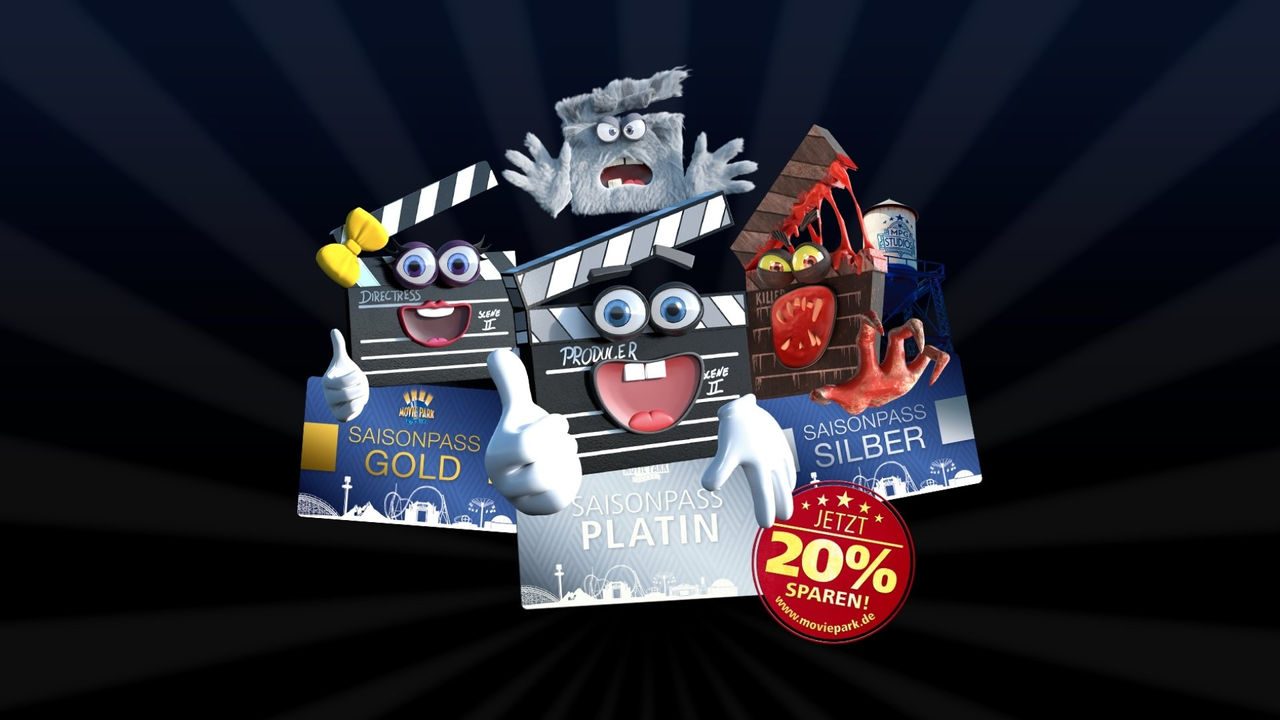 Collage aus verschieden Charakteren, die im Movie Park Germany zu finden sind.